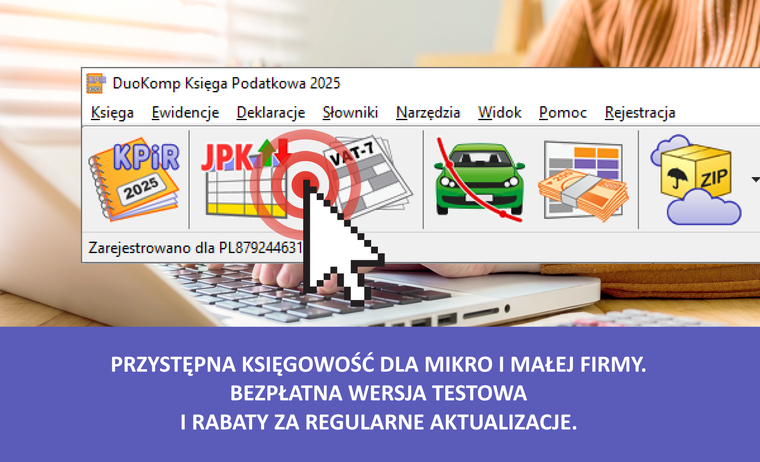 DuoKomp Księga Podatkowa 2025 - kpir, vat, amortyzacja, lista płac