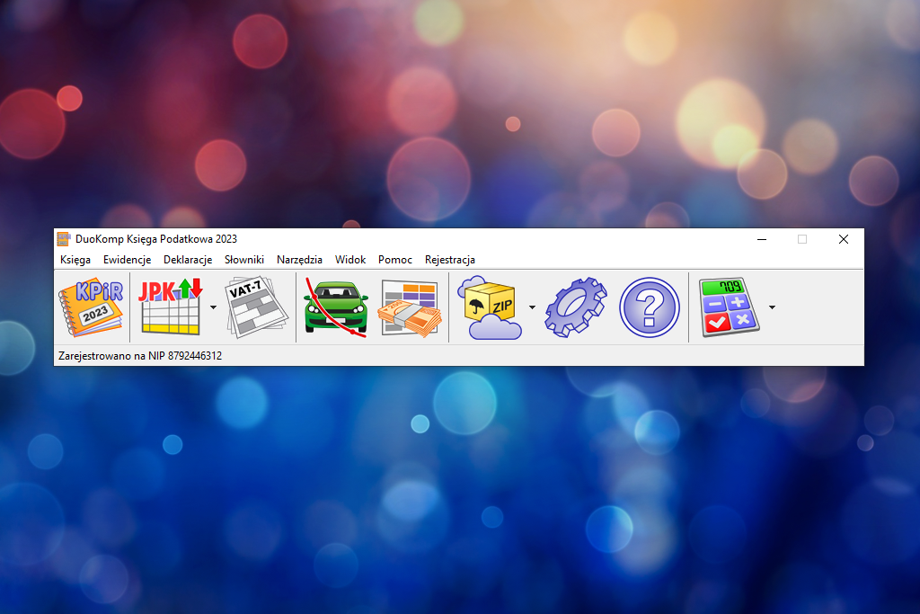 Główne okno programu DuoKomp Księga Podatkowa